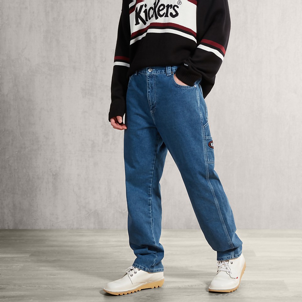 Men's Mid Wash Carpenter Jeans Blue