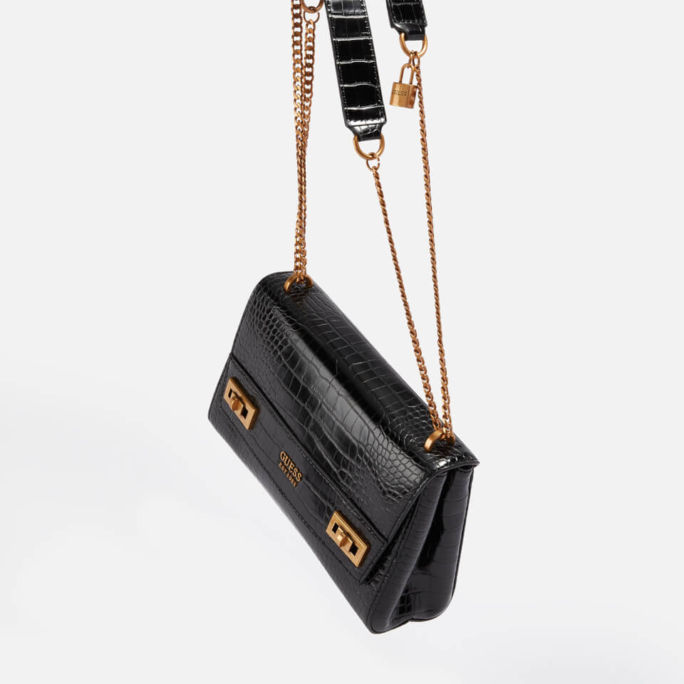 Guess Katey Croc-Style Faux Leather Shoulder Bag