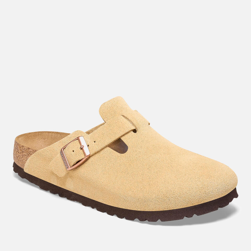 Birkenstock Men's Boston Suede Mules - Latte Cream