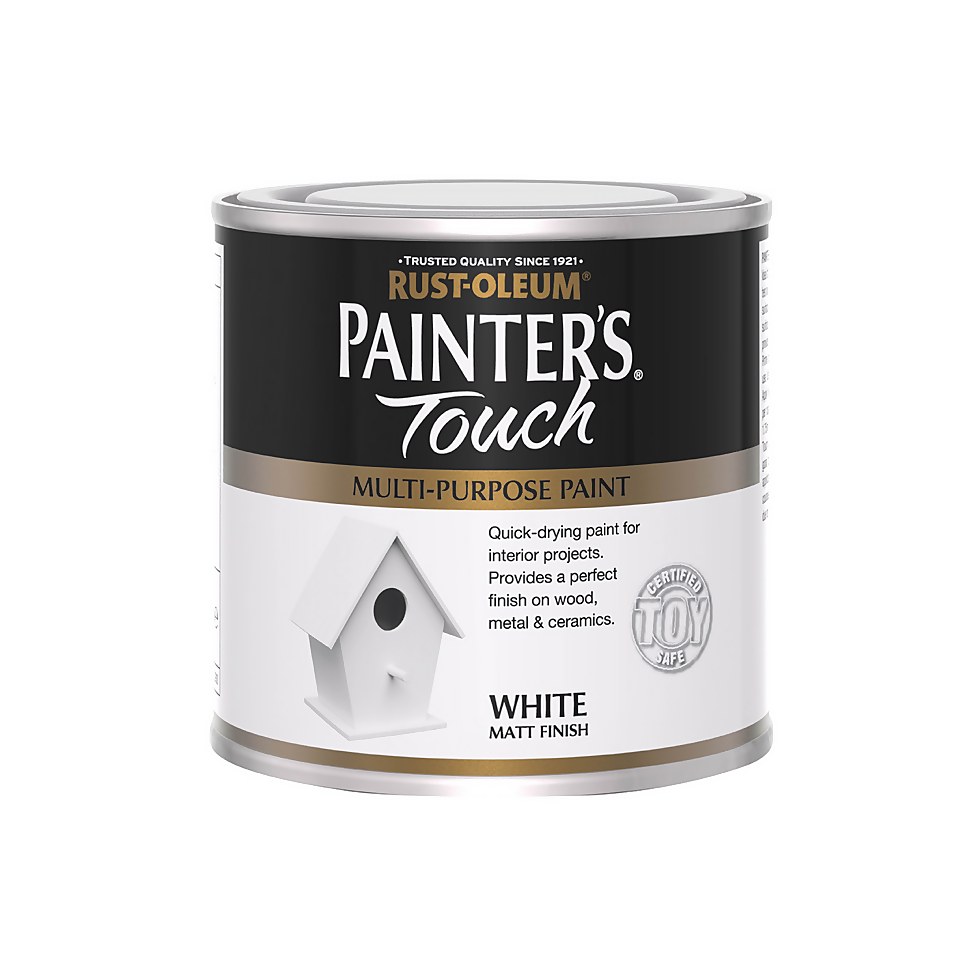 Rust-Oleum Painters Touch White Paint Matt - 250ml