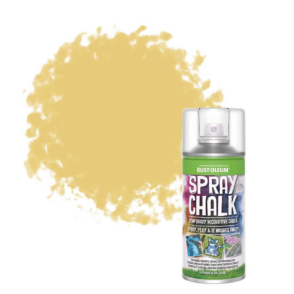 RustOleum Spray Chalk Paint Yellow 150ml Homebase