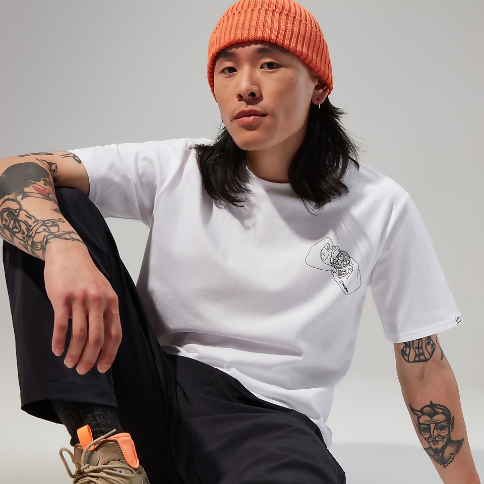 Hike Beans Short Sleeve Tee für Herren - Weiß