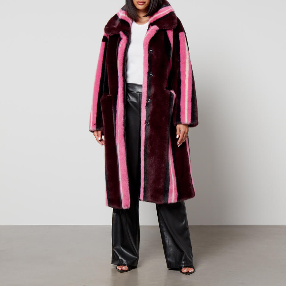 Jakke Kelly Striped Faux Fur Coat Coggles
