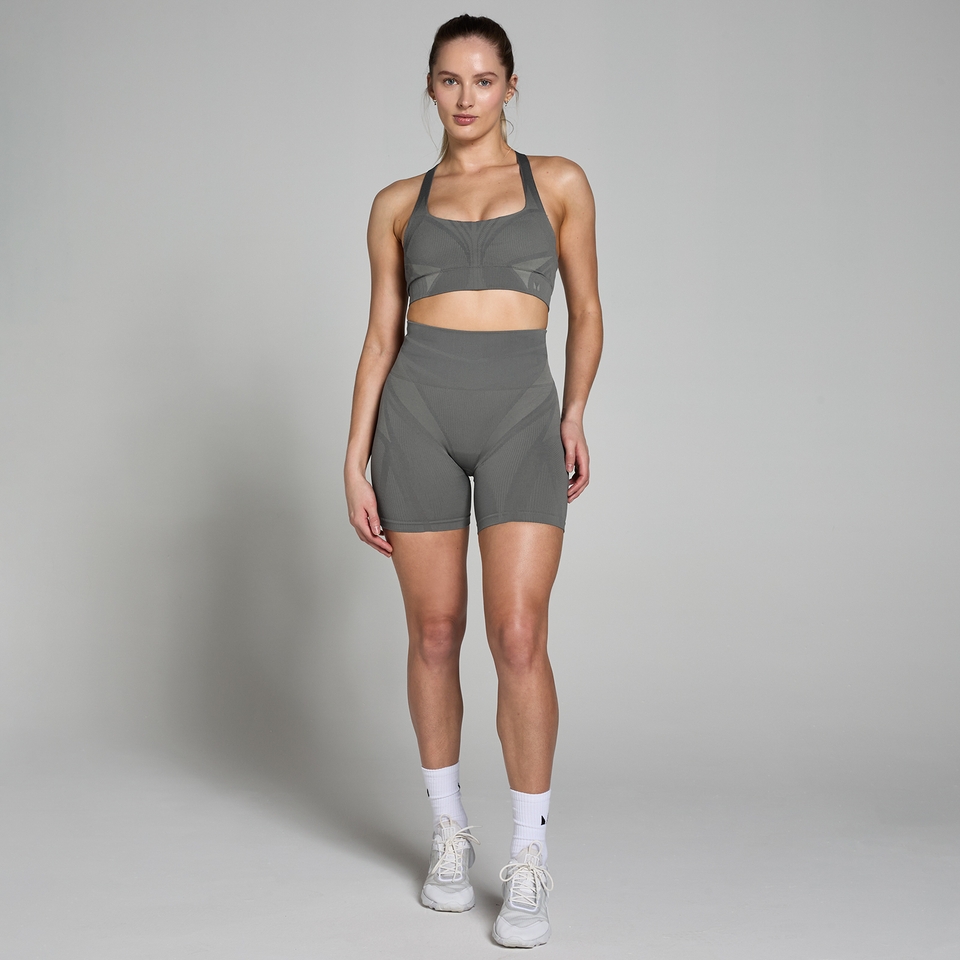 MP Women's Tempo Ultra Geometric Seamless Booty Shorts - Carbon