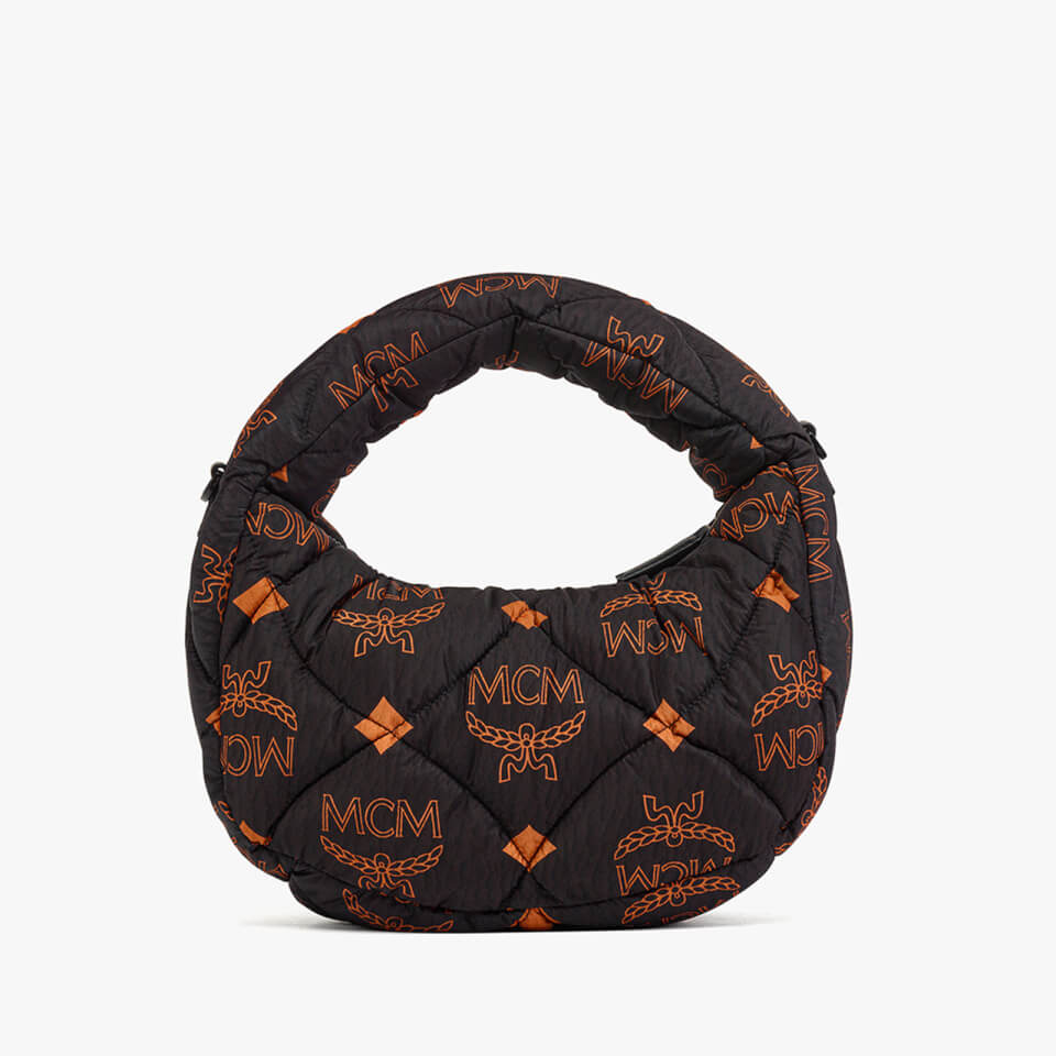 MCM Aren Hobo Logo-Print Quilted Shell Mini Bag