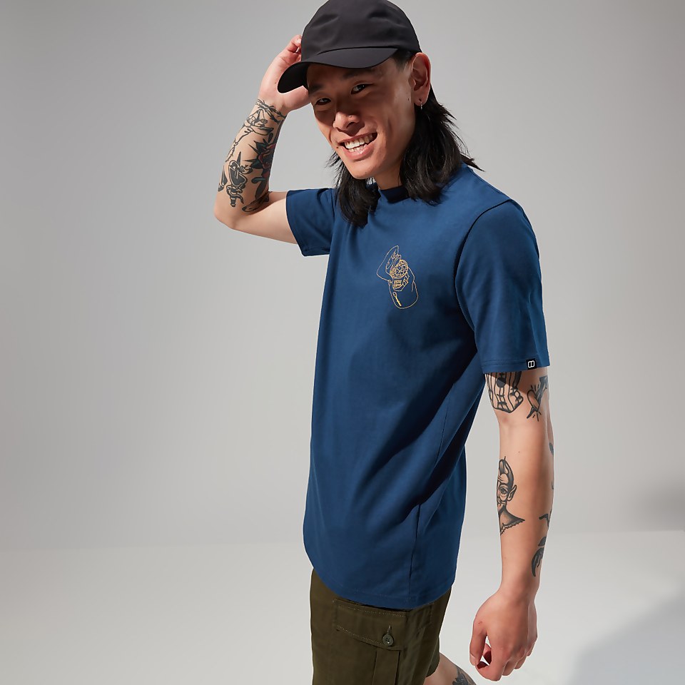 Hike Beans Short Sleeve Tee für Herren - Dunkelblau