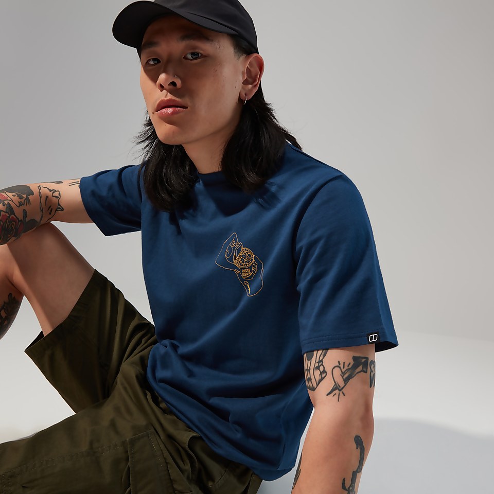 Hike Beans Short Sleeve Tee für Herren - Dunkelblau