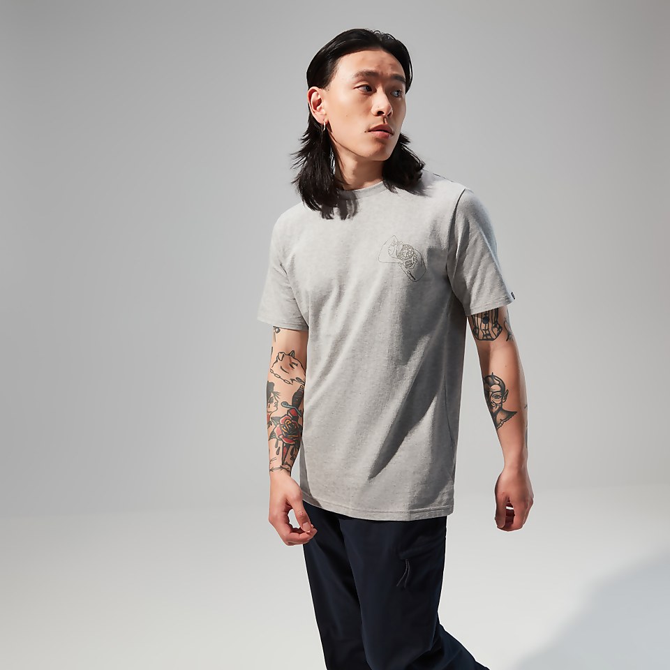 Hike Beans Short Sleeve Tee für Herren - Dunkelgrau