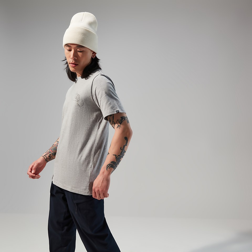 Hike Beans Short Sleeve Tee für Herren - Dunkelgrau
