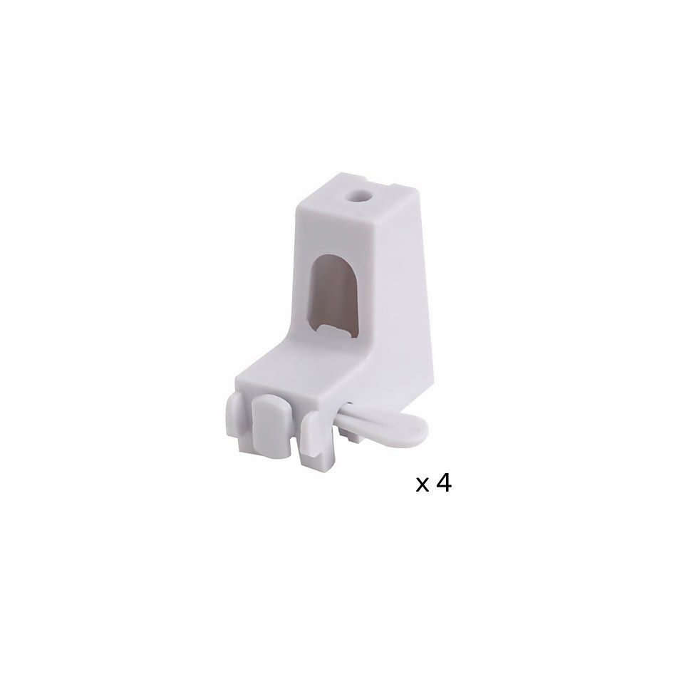 Lightweight PVC Curtain Track Keylock Wall Support - White - Pack of 4
