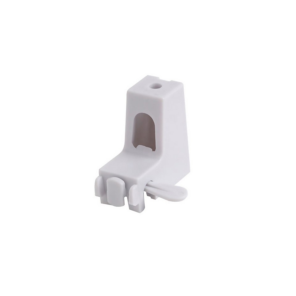 Lightweight PVC Curtain Track Keylock Wall Support - White - Pack of 4