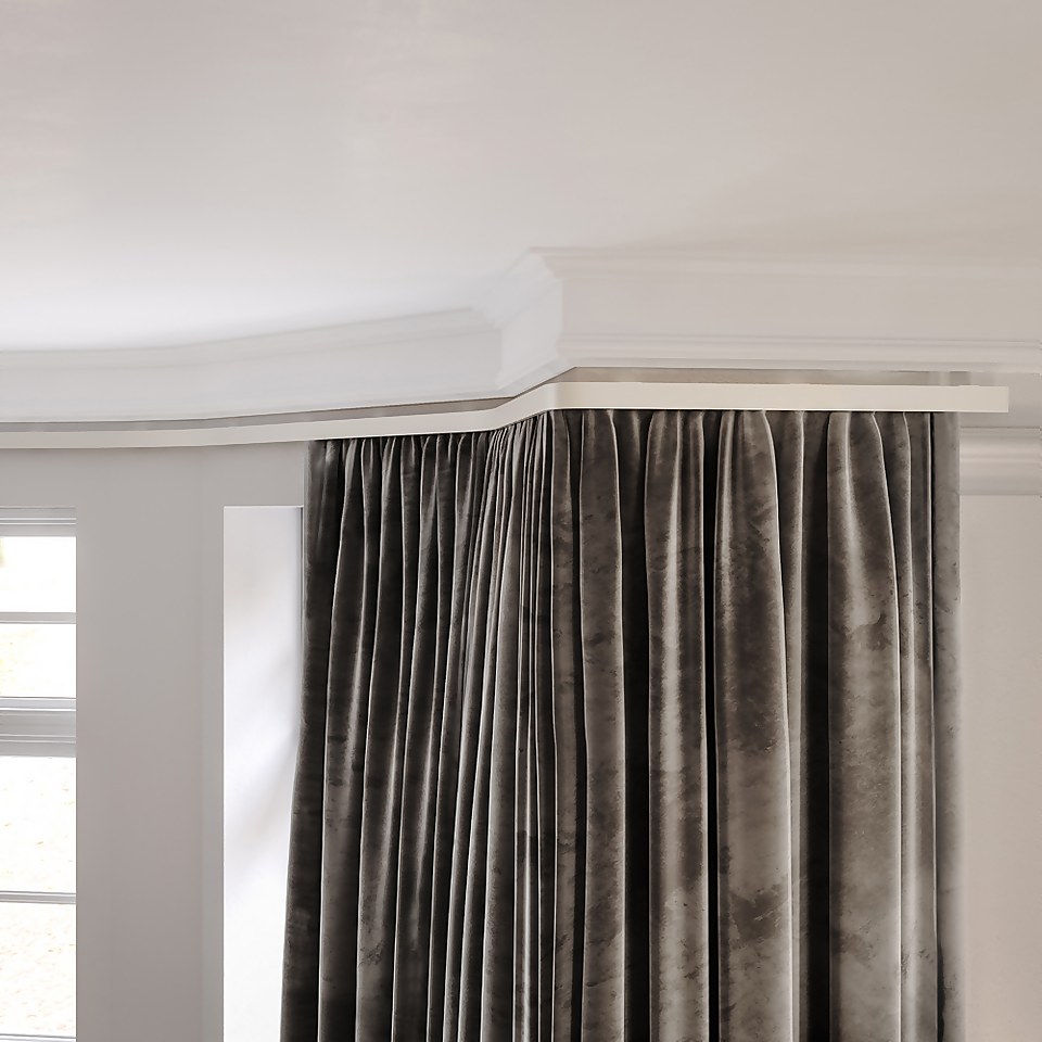 PVC Uncorded Curtain Track - 250cm - White