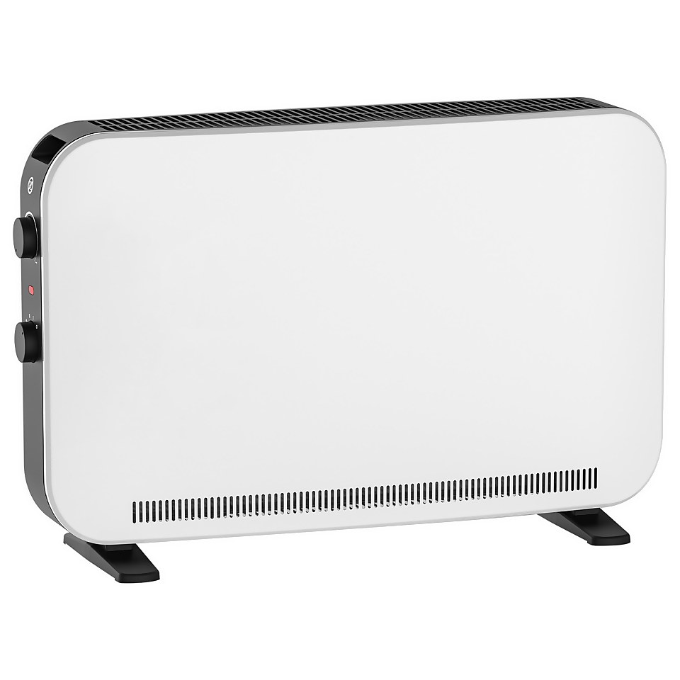 Homebase Convector Heater with Modern Design in White - 2000W