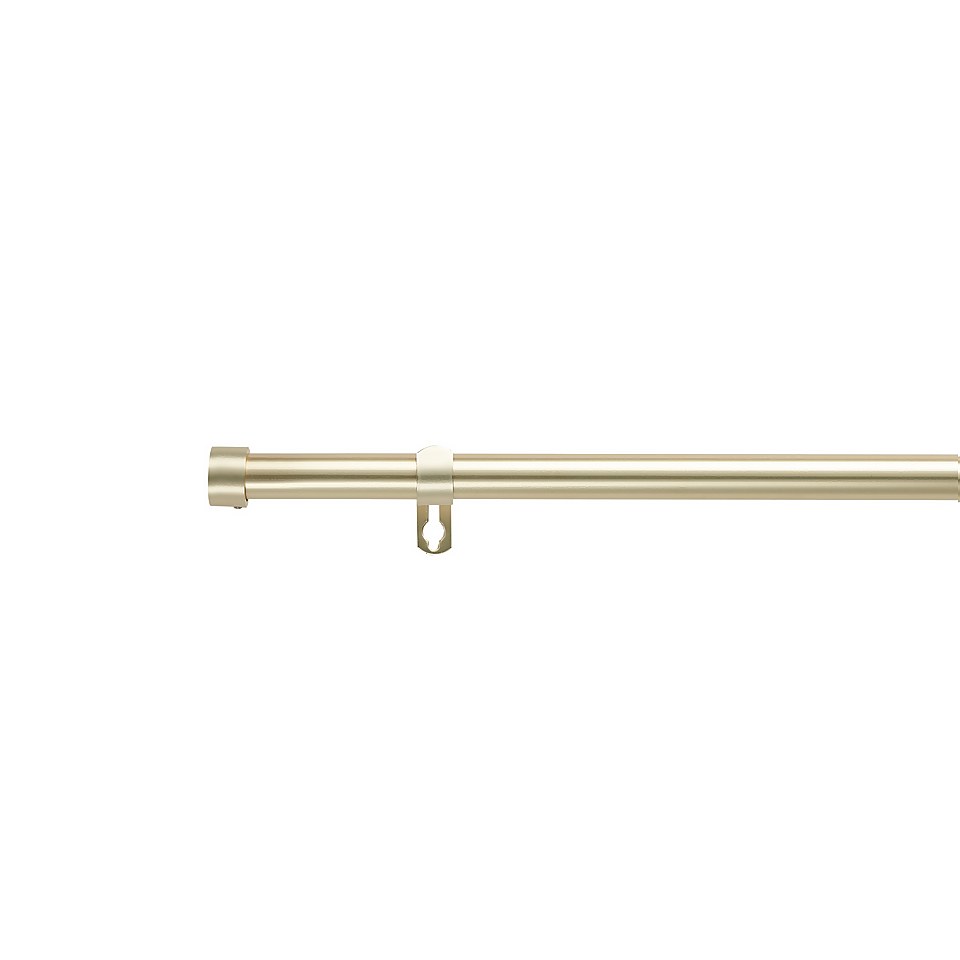 Gold Extendable Eyelet Curtain Pole with Stud Finial - 120-210cm (Dia 16/19mm)