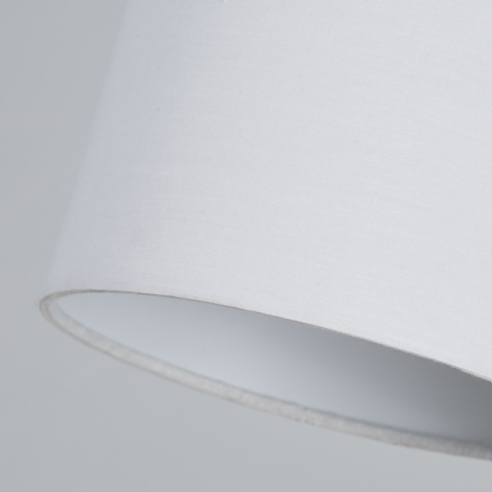 Clyde Cylinder Lamp Shade - 16cm - White