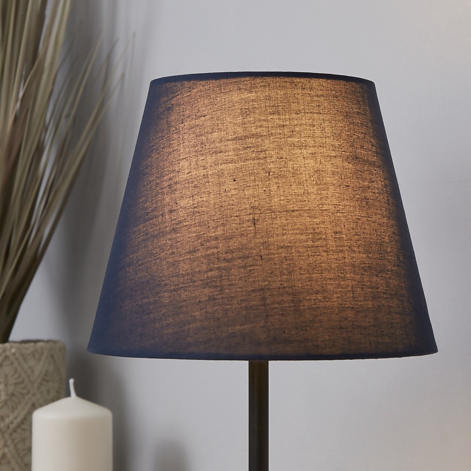 Clyde Tapered Lamp Shade 20cm Navy Homebase