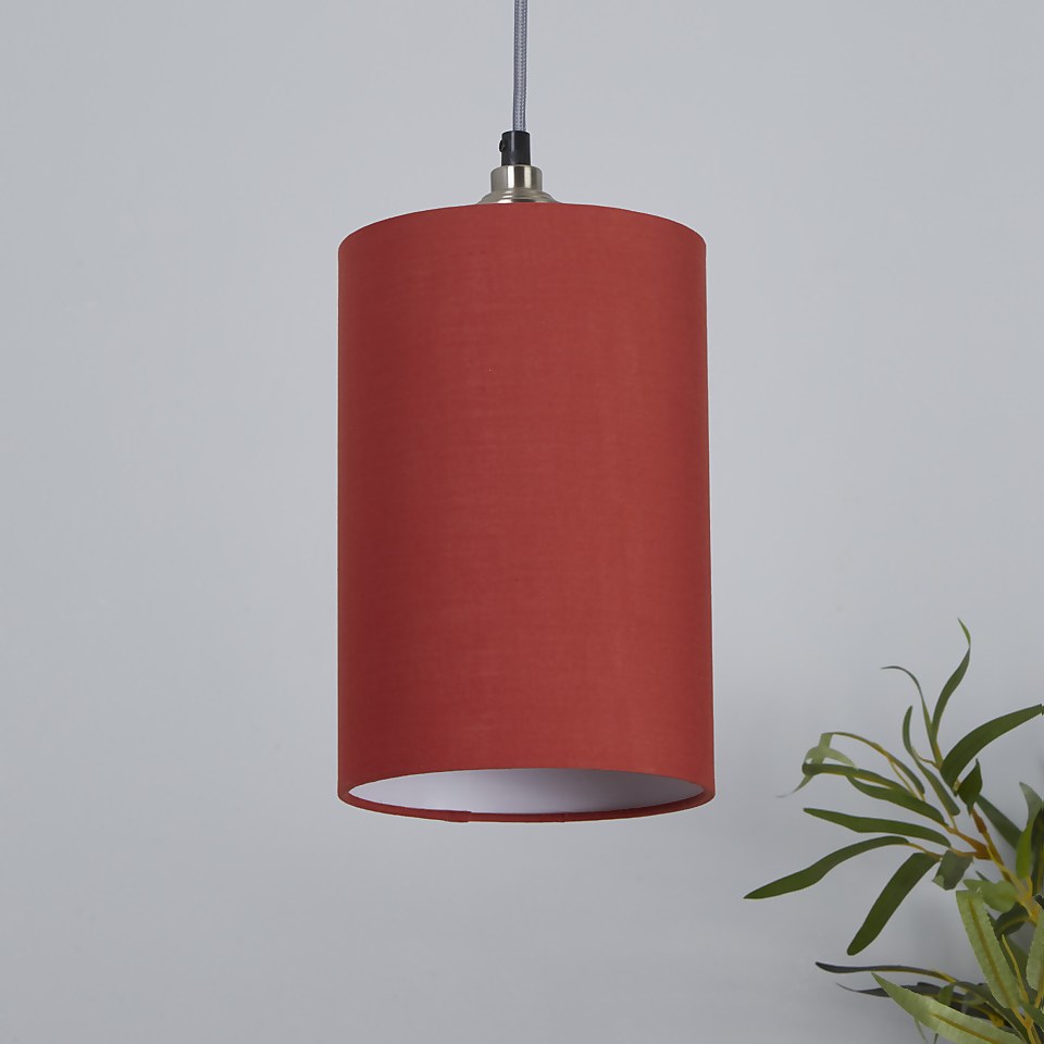 Clyde Cylinder Lamp Shade - 16cm - Terracotta