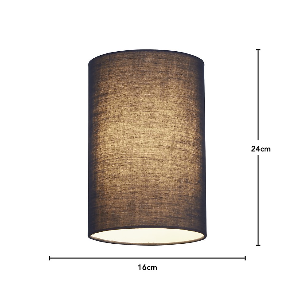Clyde Cylinder Lamp Shade - 16cm - Navy