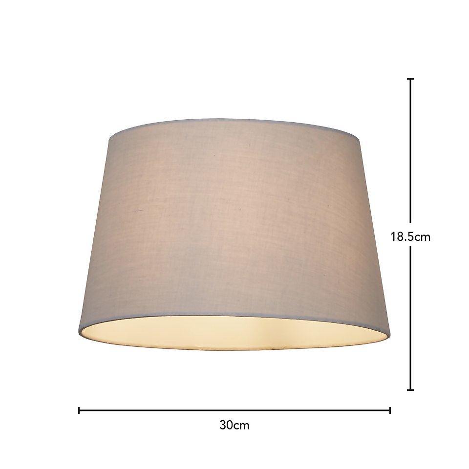 Clyde Tapered Lamp Shade - 30cm - Light Grey