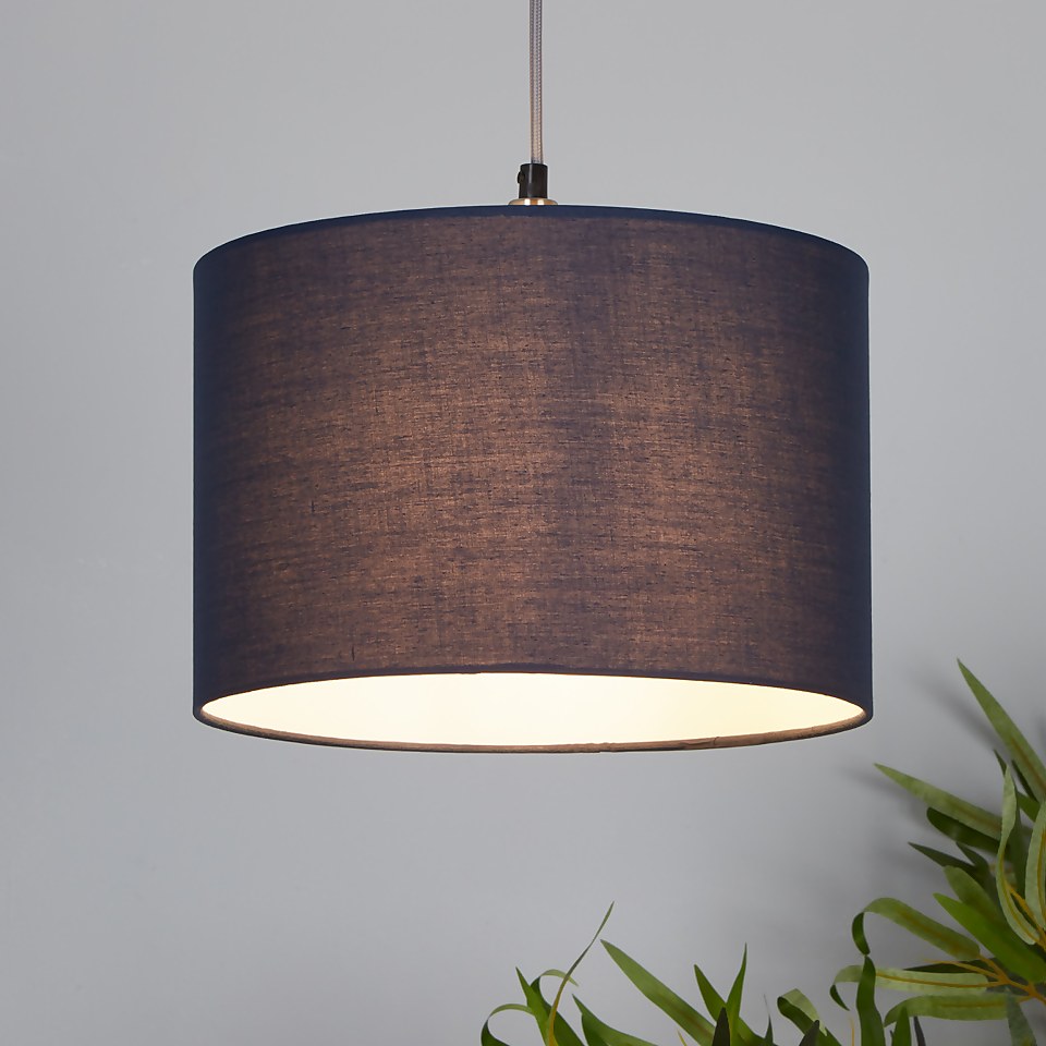 Clyde Drum Lamp Shade - 30cm - Navy