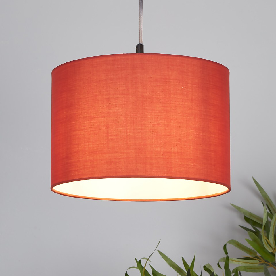 Clyde Drum Lamp Shade - 30cm - Terracotta