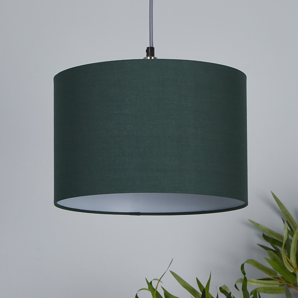 Clyde Drum Lamp Shade - 30cm - Emerald