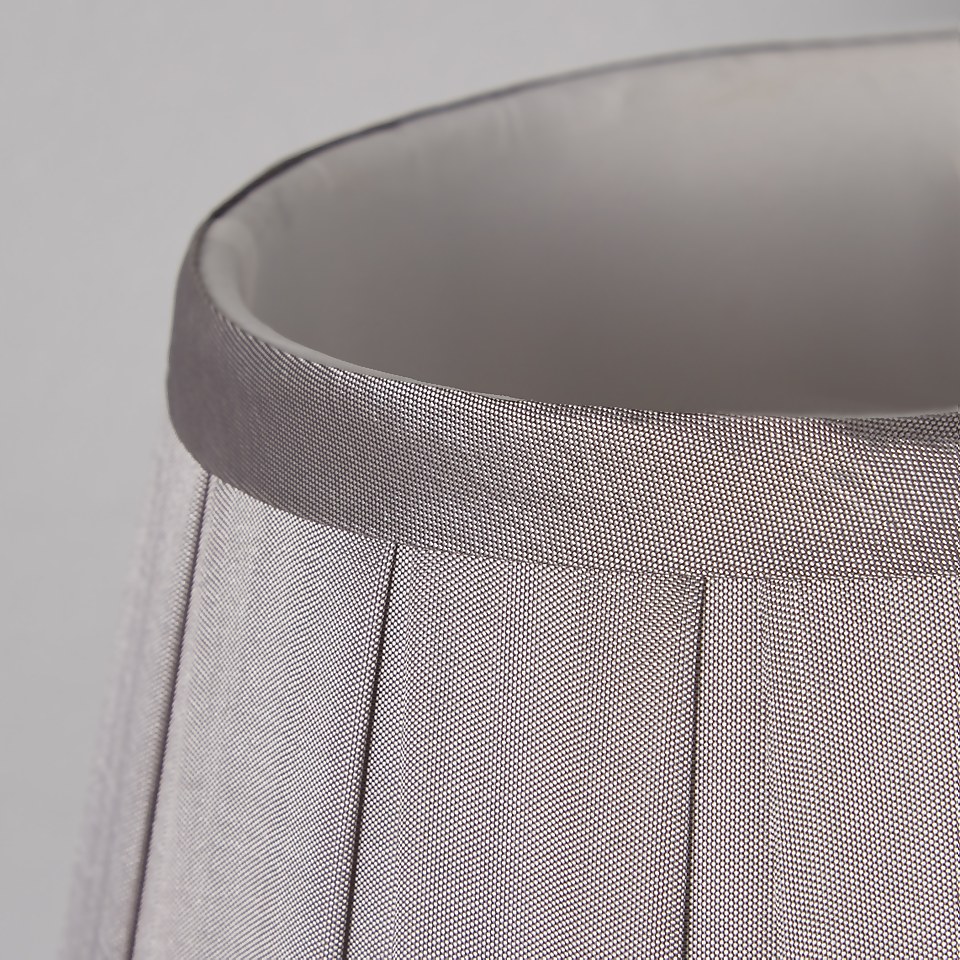 Raye Taper Pleat Silk Lamp Shade - 20cm - Silver