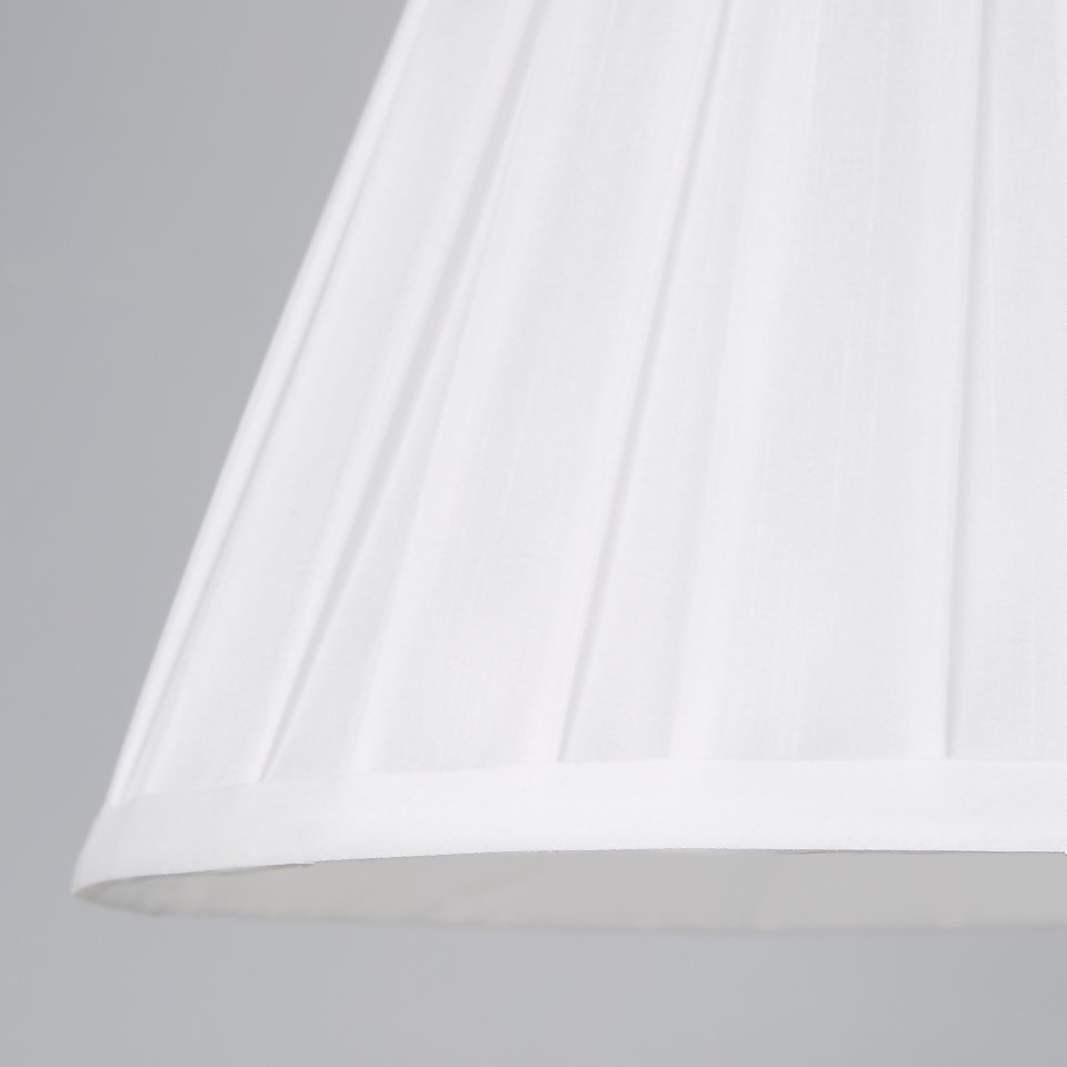 Raye Taper Pleat Silk Lamp Shade - 30cm - White