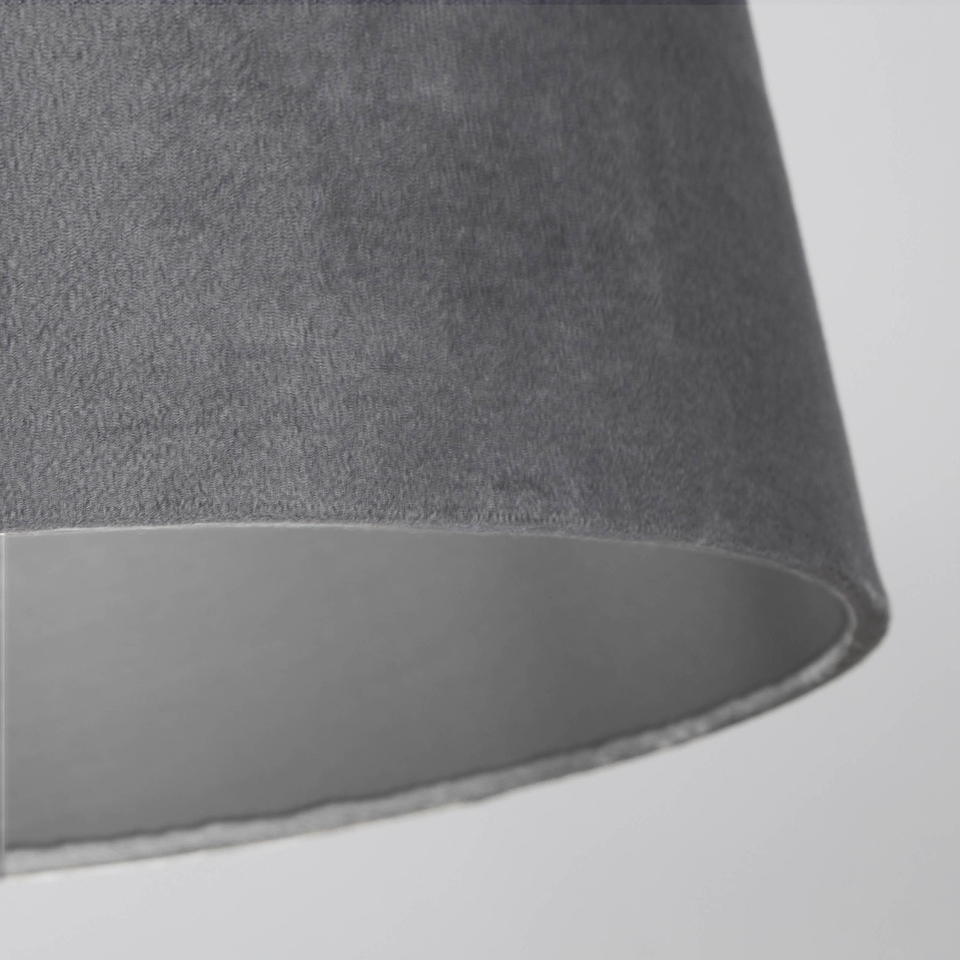 Velvet Drum Lamp Shade - 30cm - Charcoal