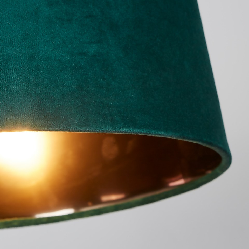 Velvet Drum Lamp Shade - 30cm - Emerald