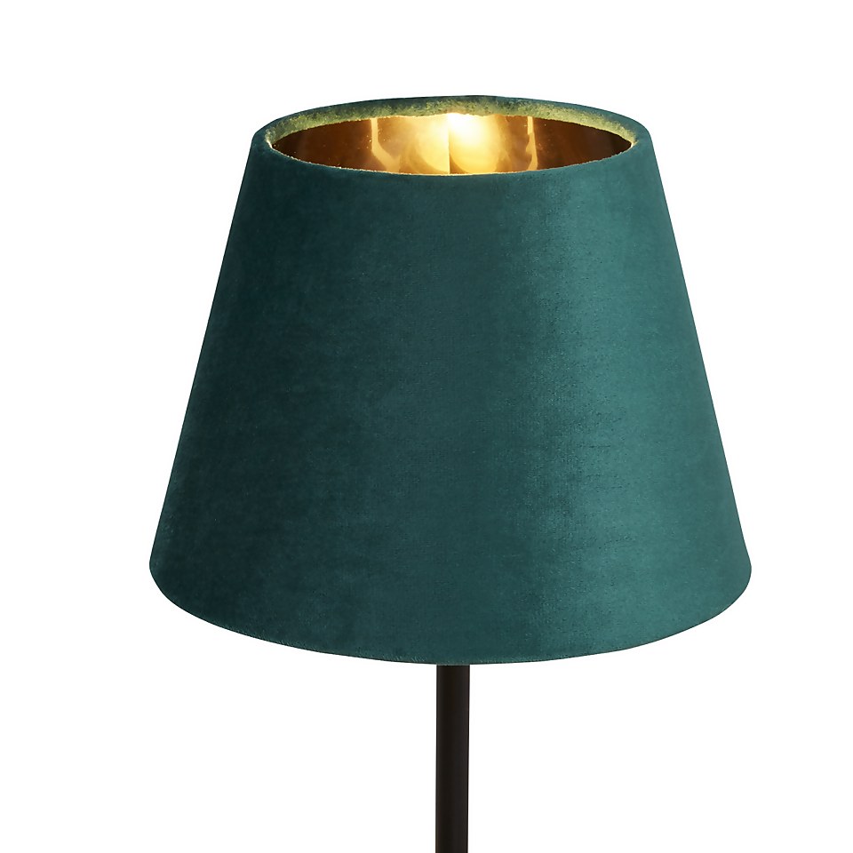 Velvet Drum Lamp Shade - 20cm - Emerald