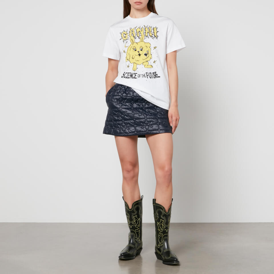 Ganni Yellow Bunny Organic Cotton Jersey T-Shirt - XXS | Coggles
