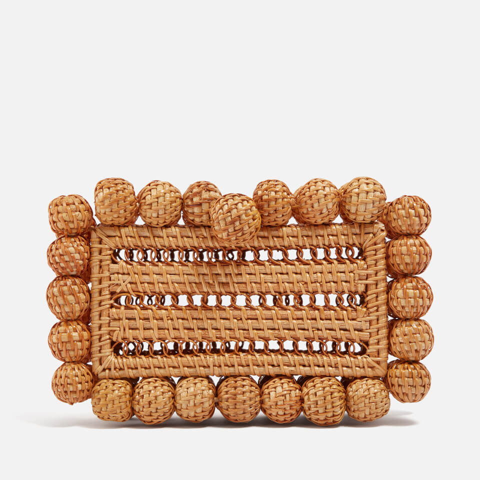 Cult Gaia Eos Rattan Clutch Bag