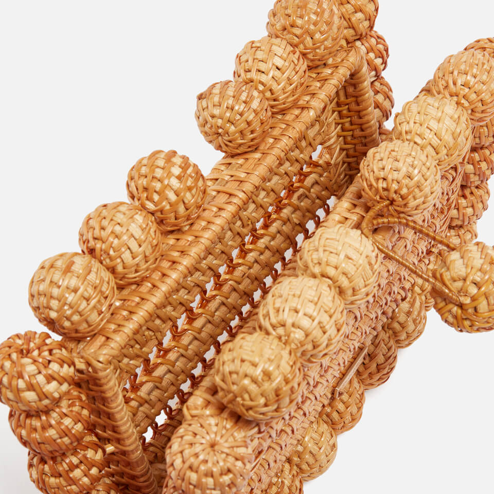 Cult Gaia Eos Rattan Clutch Bag
