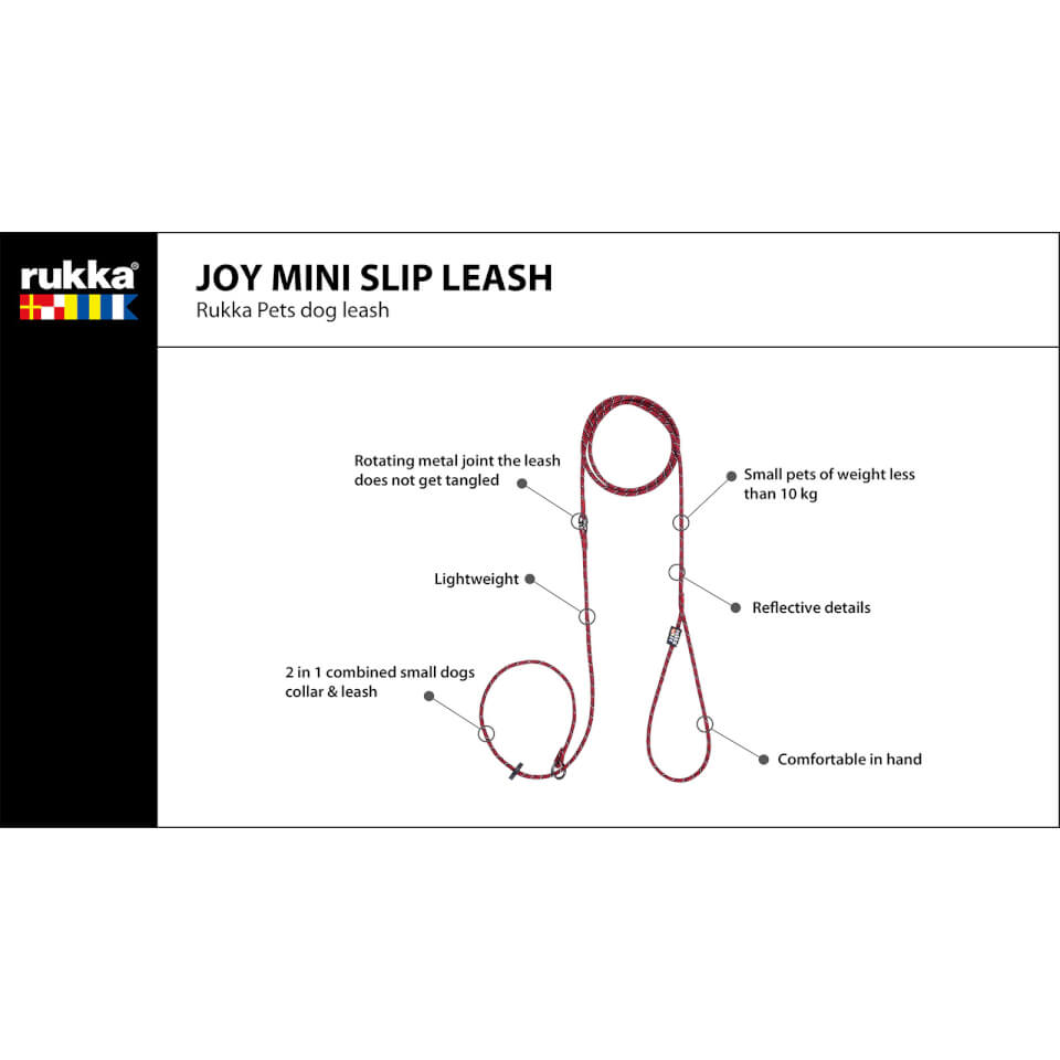 Joy Mini Slip Leash - Classic Red