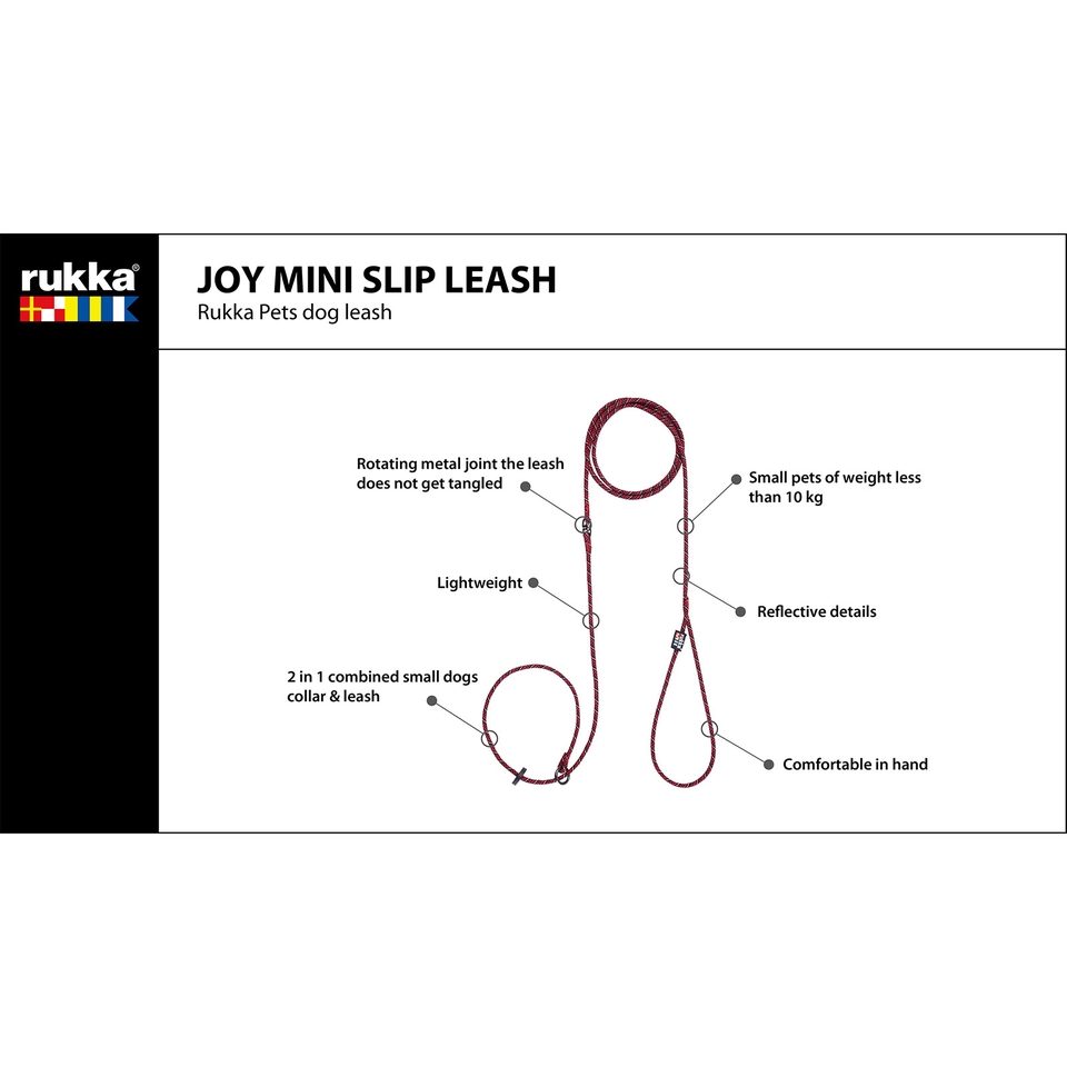 Joy Mini Slip Leash - Black