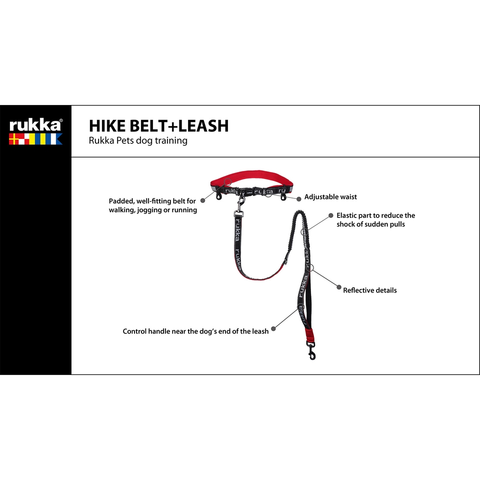 Hike Run Belt and Leash - Classic Red