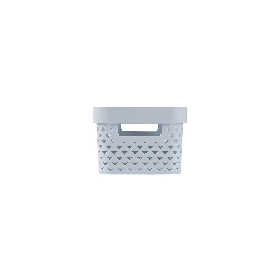 Curver Pure Small Recycled Storage Basket 4.5L Stone Blue Homebase