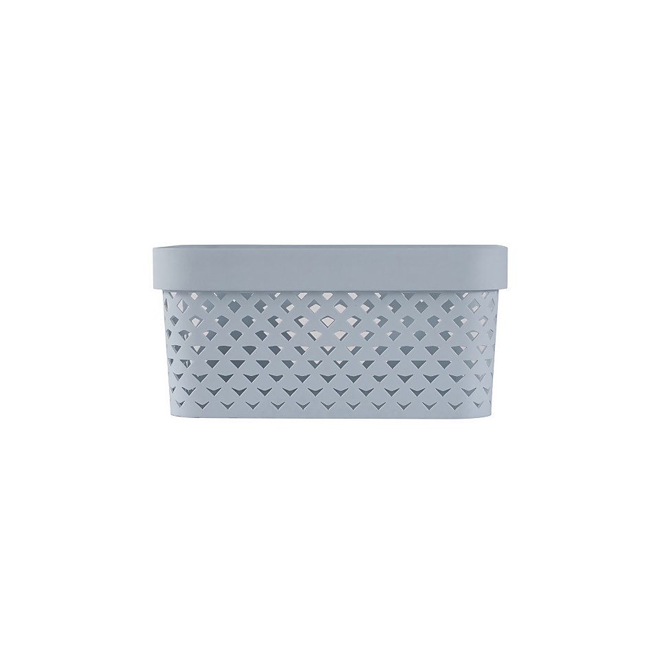 Curver Pure Small Recycled Storage Basket 4.5L Stone Blue Homebase