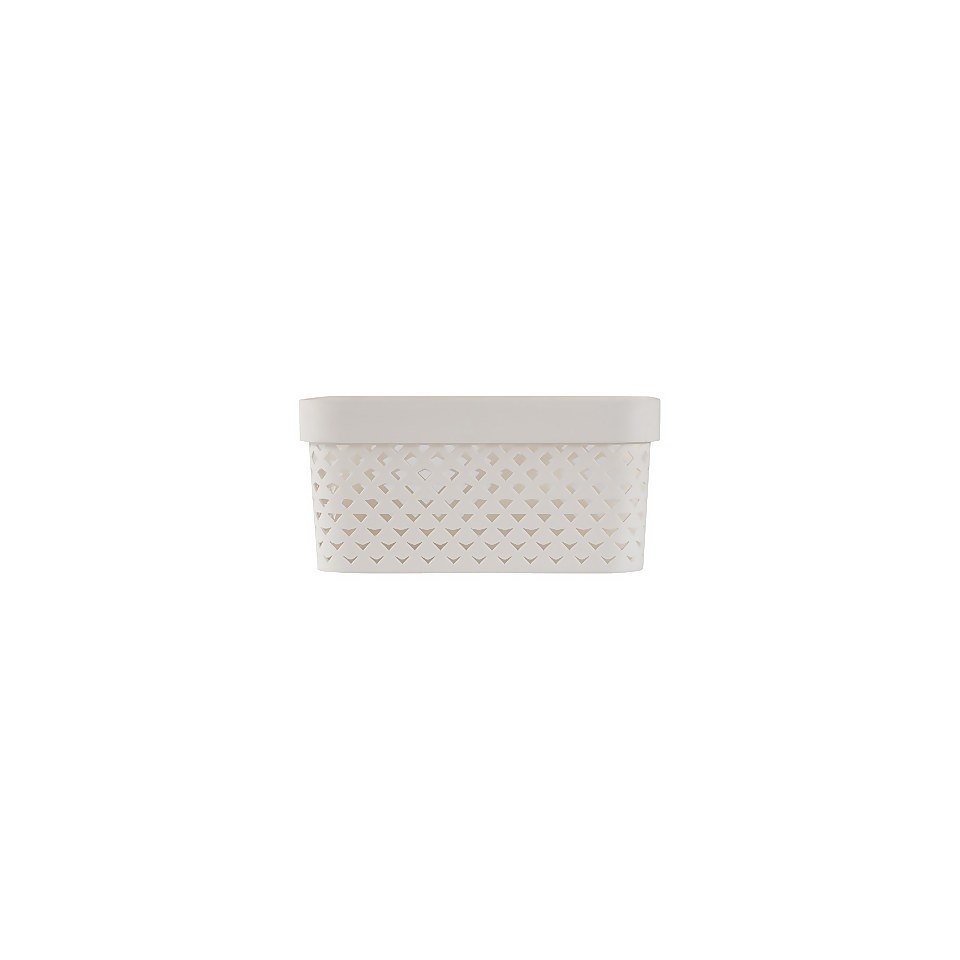 Curver Pure Small Recycled Storage Basket 4.5L Oasis White Homebase