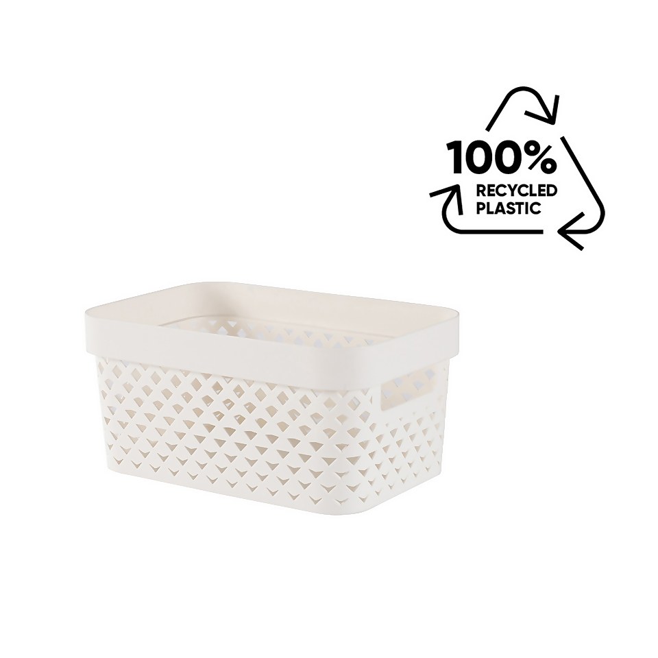 Curver Pure Small Recycled Storage Basket 4.5L Oasis White Homebase
