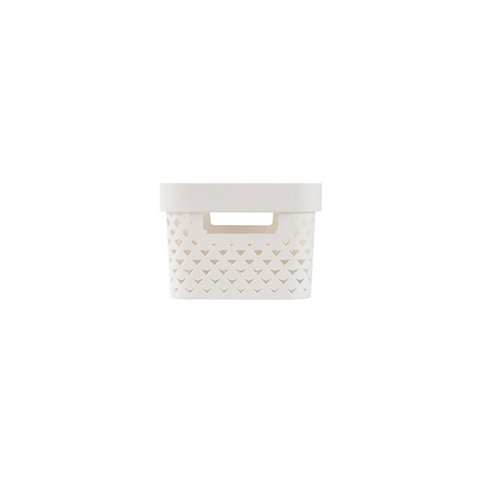 Curver Pure Small Recycled Storage Basket 4.5L Oasis White Homebase