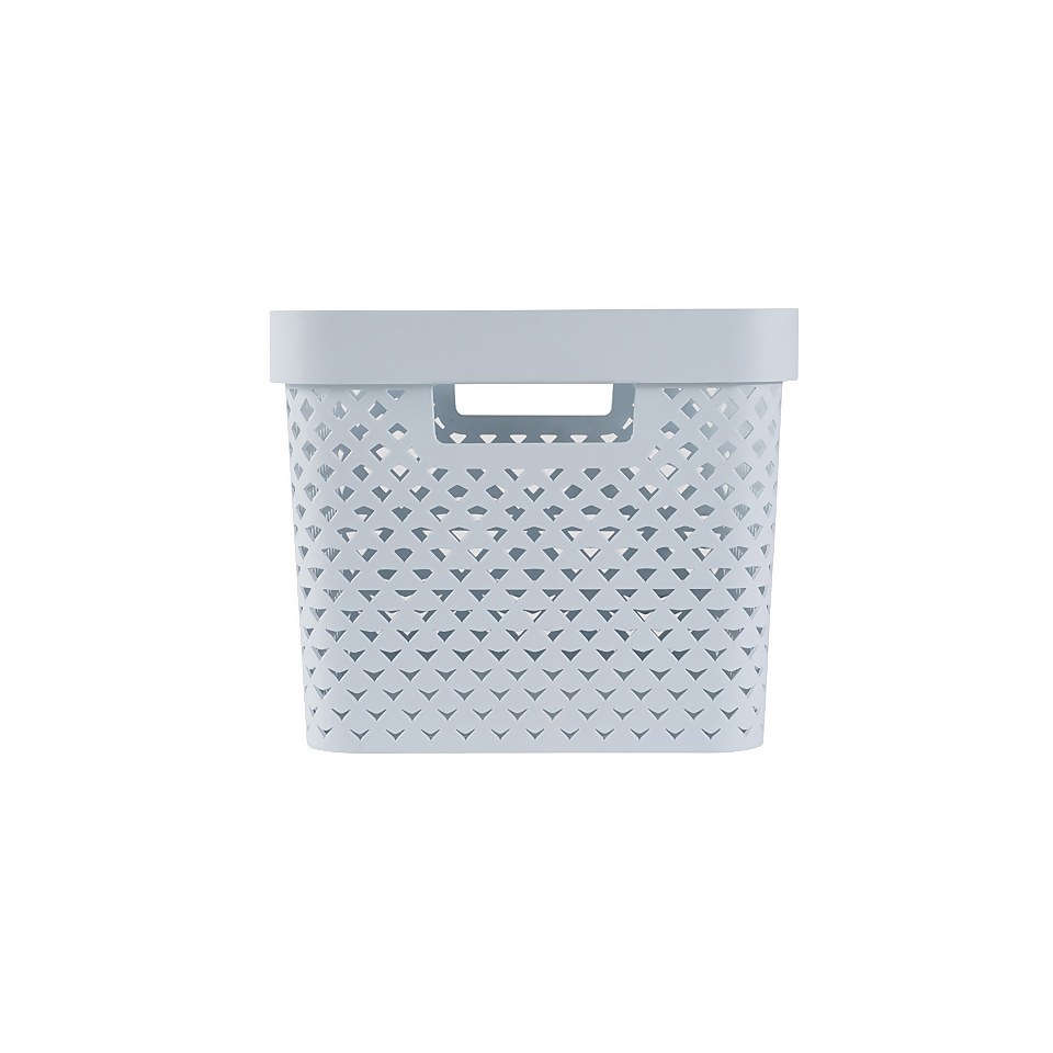 Curver Pure Large Recycled Storage Basket 17L Stone Blue Homebase