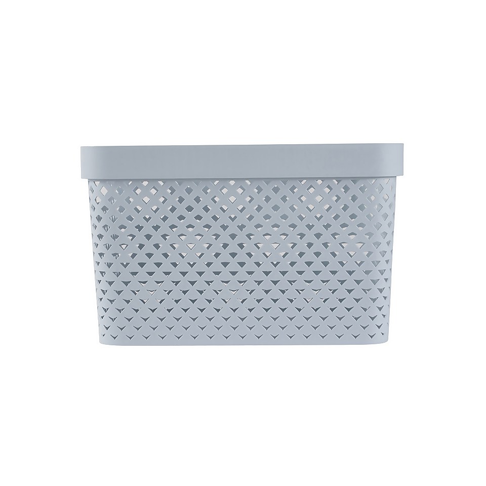 Curver Pure Large Recycled Storage Basket 17L Stone Blue Homebase