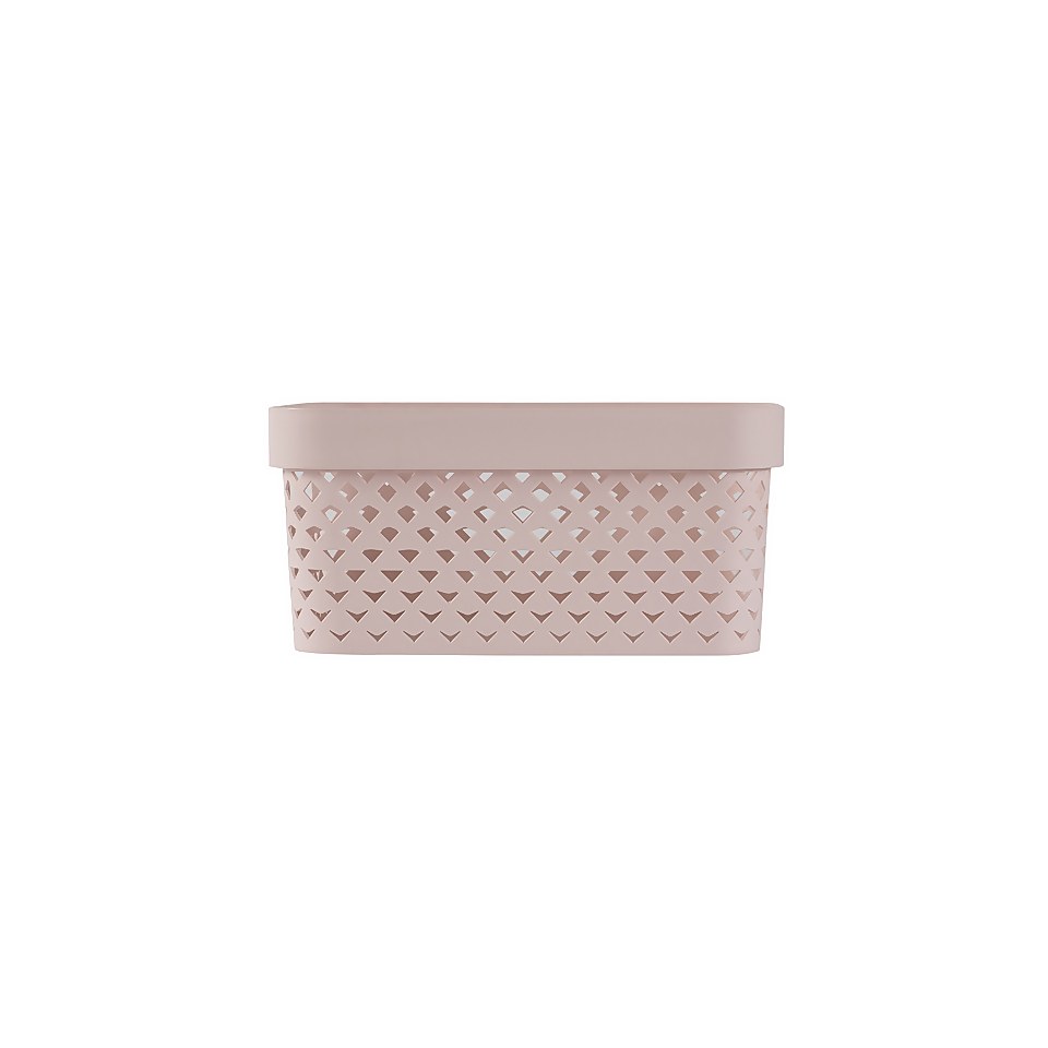 Curver Pure Small Recycled Storage Basket 4.5L Pink Clay Homebase