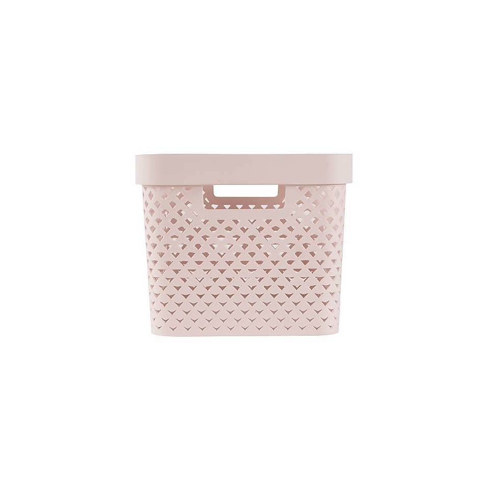 Curver Pure Large Recycled Storage Basket - 17L - Pink Clay
