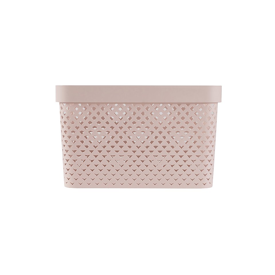 Curver Pure Large Recycled Storage Basket - 17L - Pink Clay