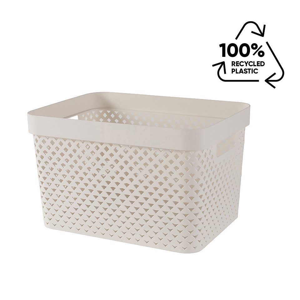 Curver Pure Large Recycled Storage Basket - 17L - Oasis White