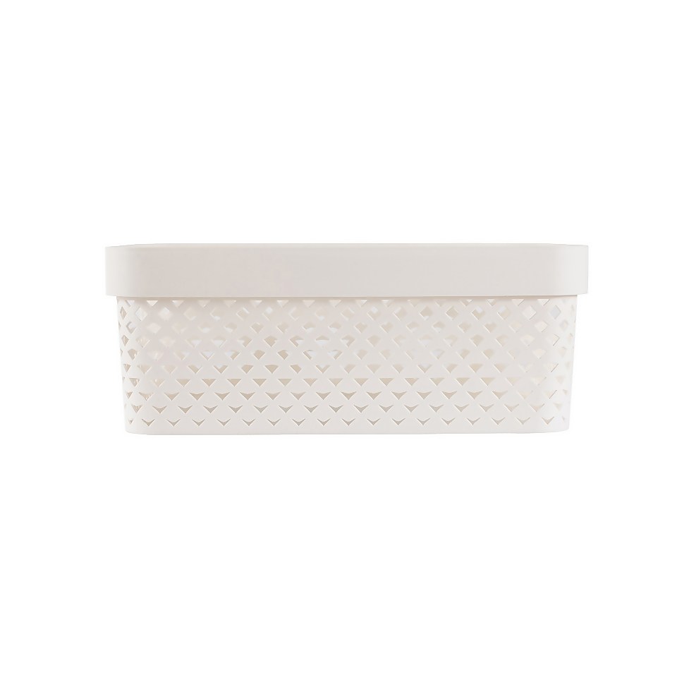 Curver Pure Medium Recycled Storage Basket 11L Oasis White Homebase