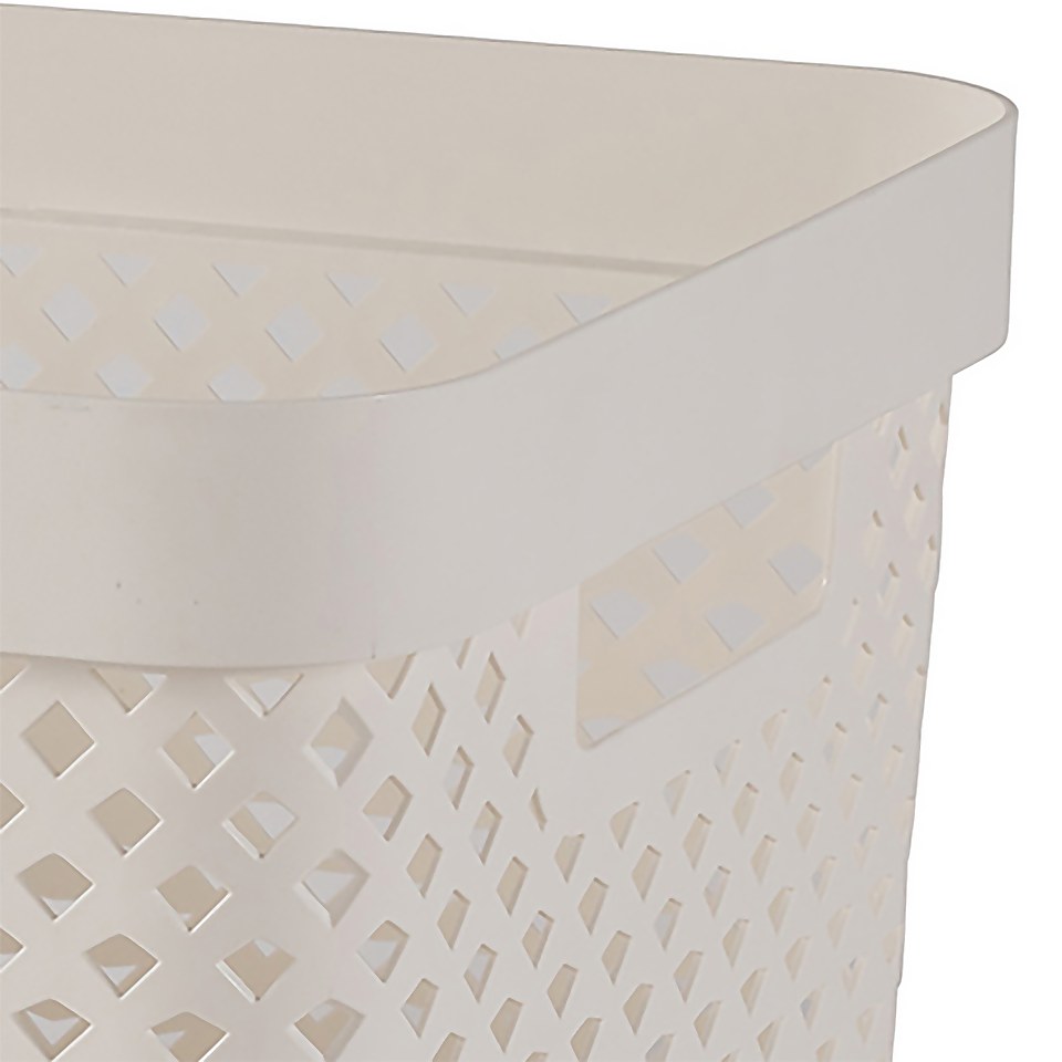Curver Pure Medium Recycled Storage Basket 11L Oasis White Homebase